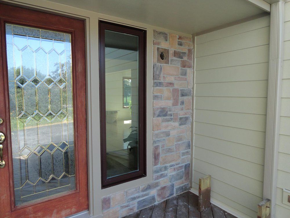 close up of stone siding available for installation.