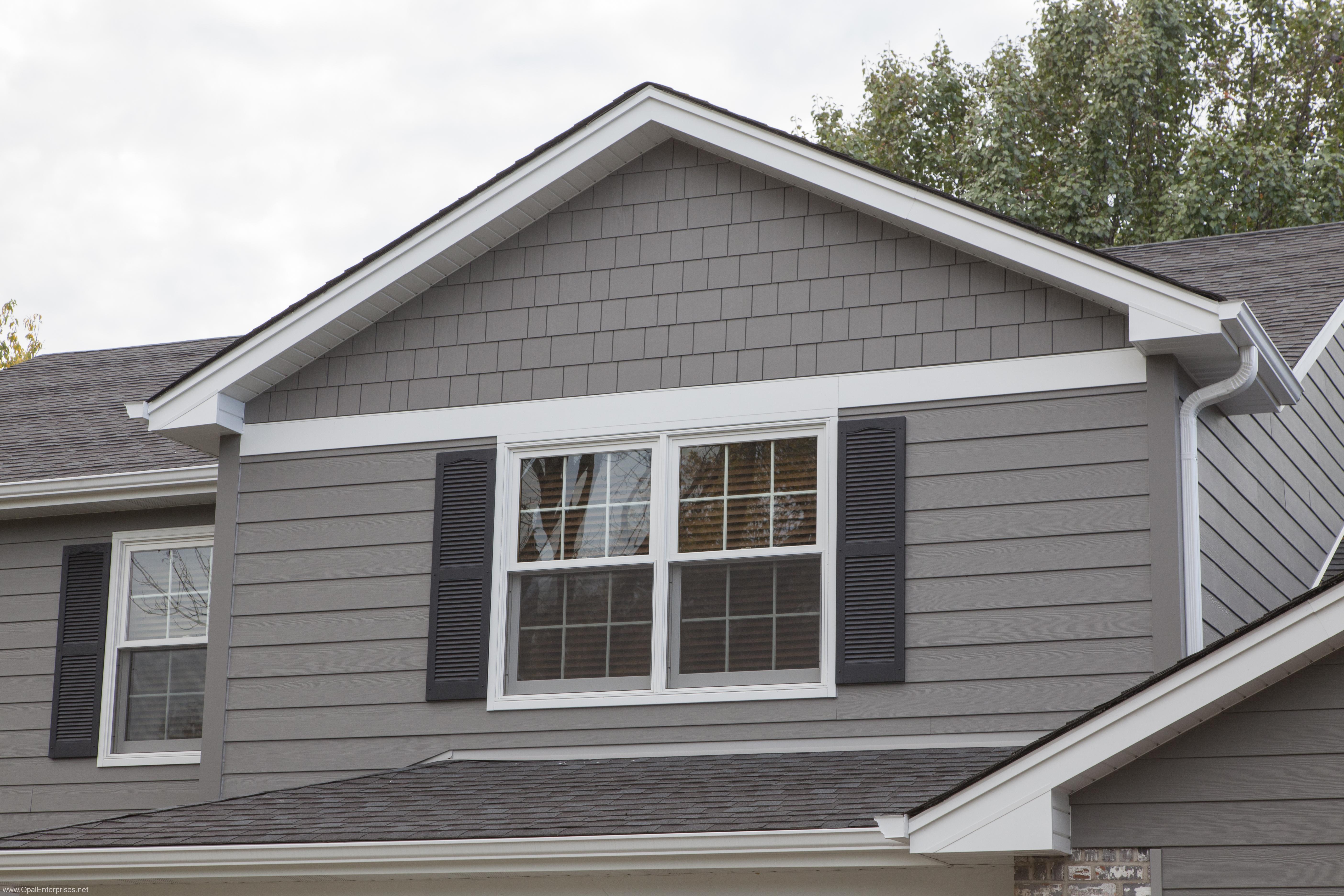 Timeless beauty achieved with Aged Pewter James Hardie Siding - Opal 