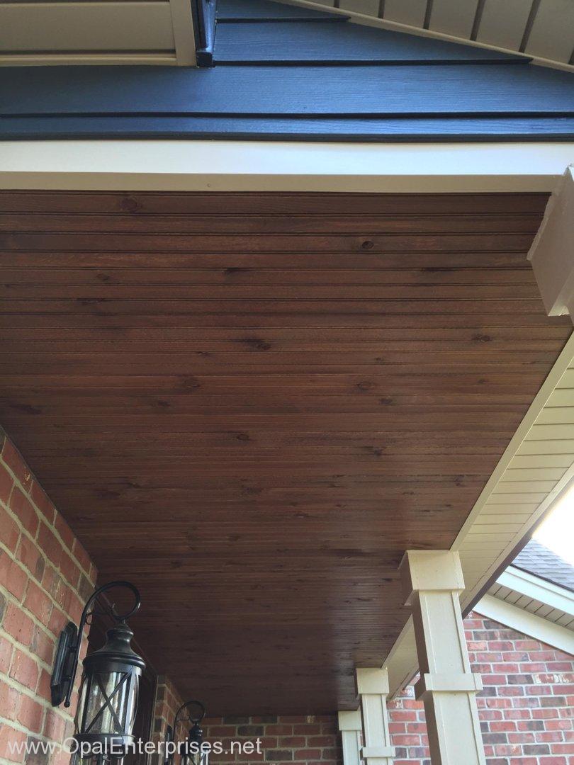 Beadboard porch ceiling