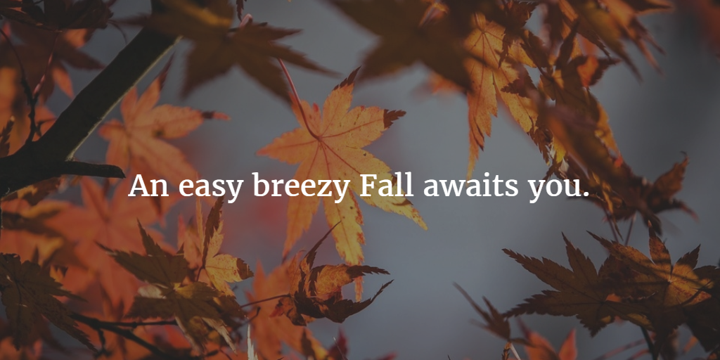 An easy breezy Fall awaits you.