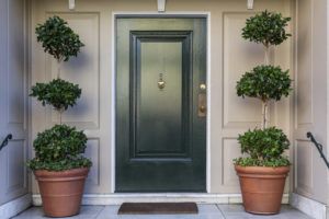 elegant black front door