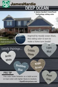 We can help you learn more about James Hardie Deep Ocean siding.